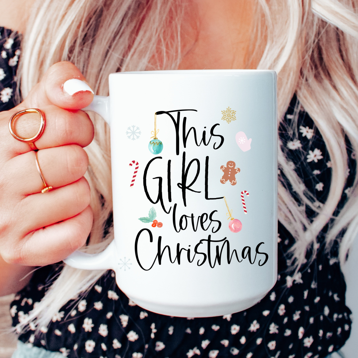 This girl loves Christmas mug, Christmas mug, Holiday mug